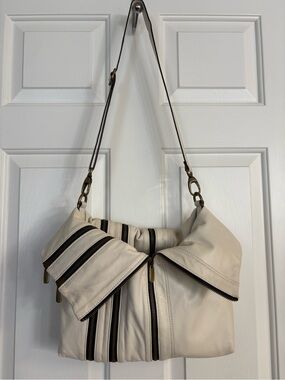 Hype Leather Multi Zippers Foldover Shoulder Bag W/Wallet